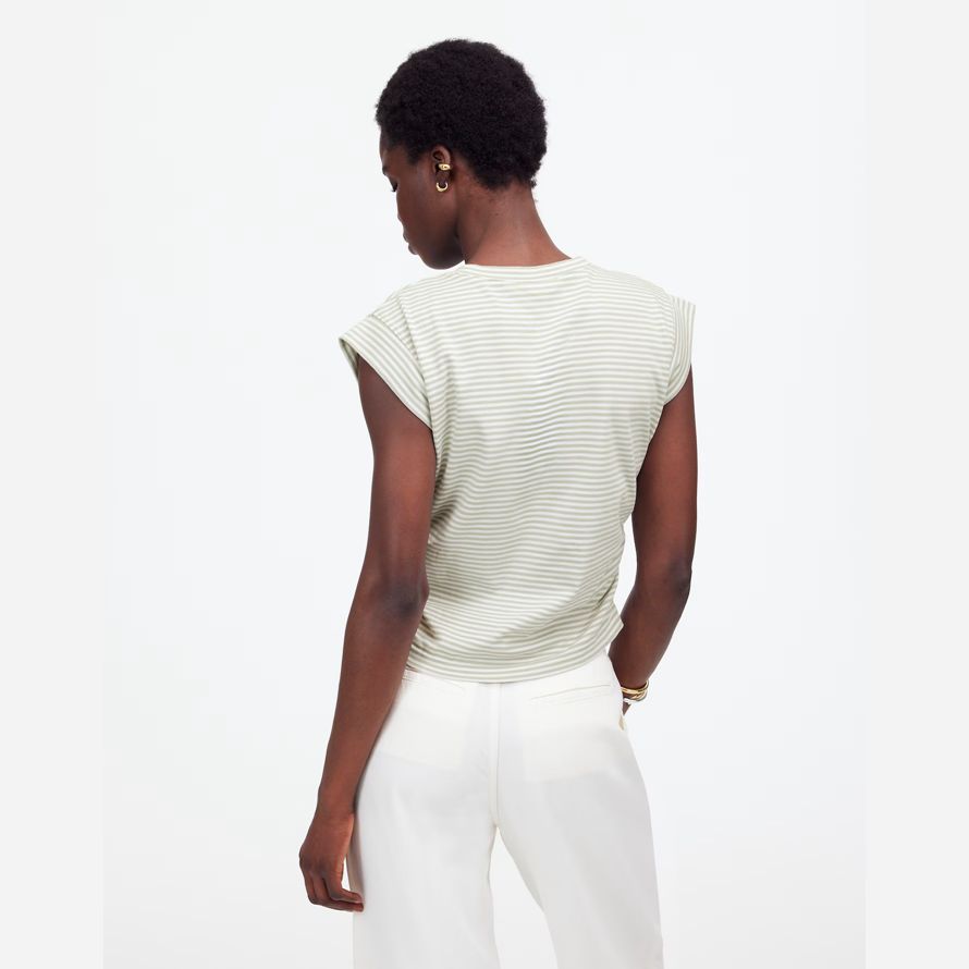 white green madewell side-cinch muscle womens t-shirts