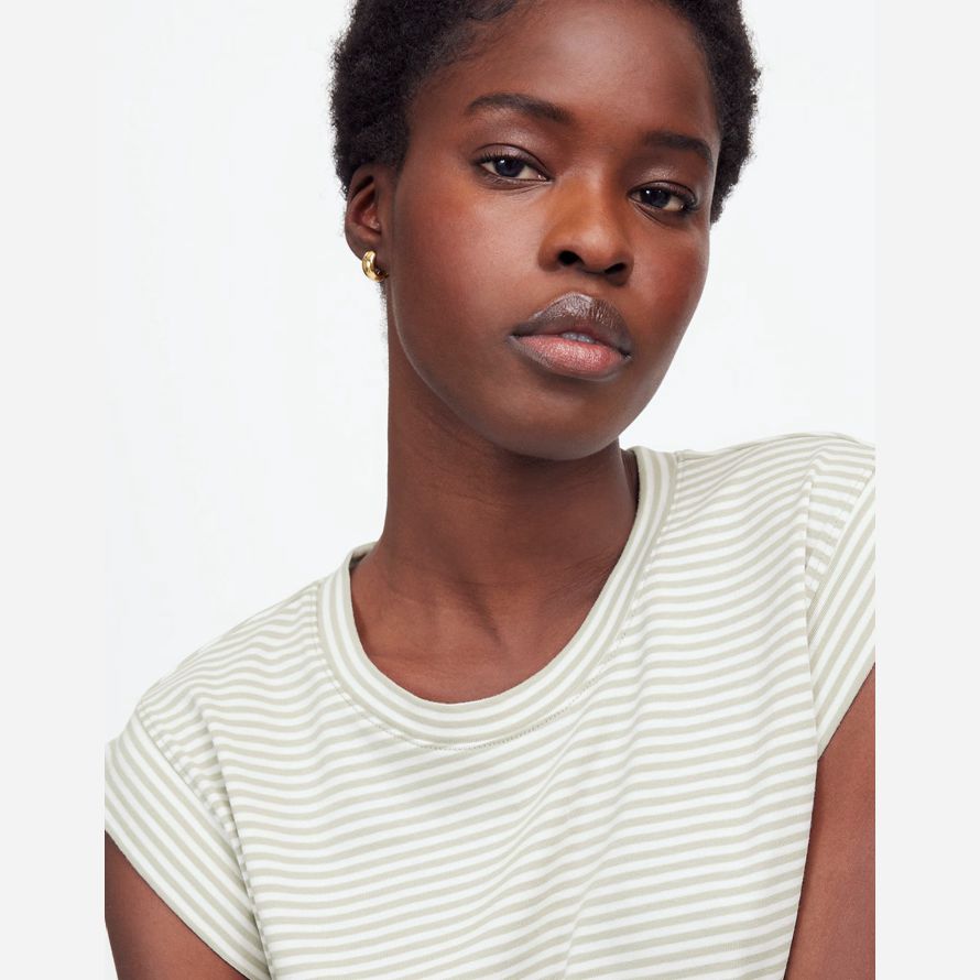 white green madewell side-cinch muscle womens t-shirts