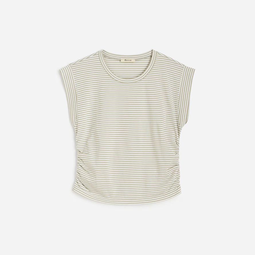 white green madewell side-cinch muscle womens t-shirts