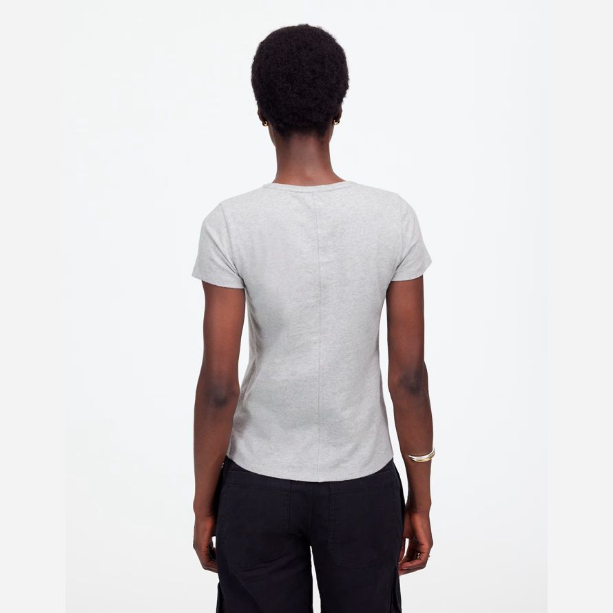 womens madewell essential slim lightweight cotton t-shirts grey