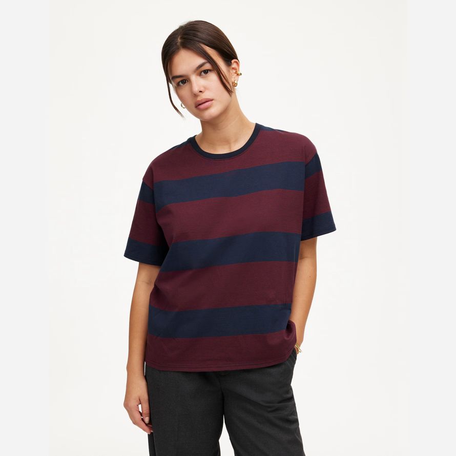 burgundy navy womens madewell cotton relaxed oversized t-shirts