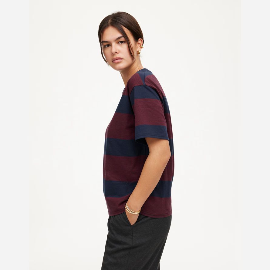 burgundy navy womens madewell cotton relaxed oversized t-shirts