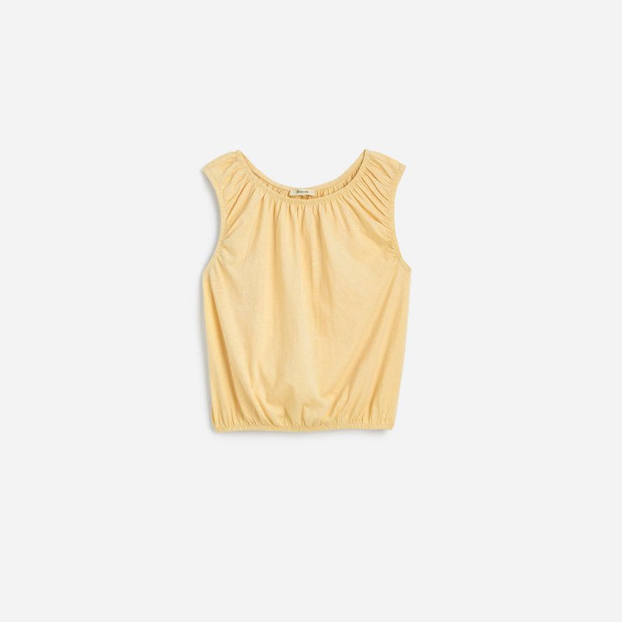 womens madewell boatneck bubble t-shirts yellow
