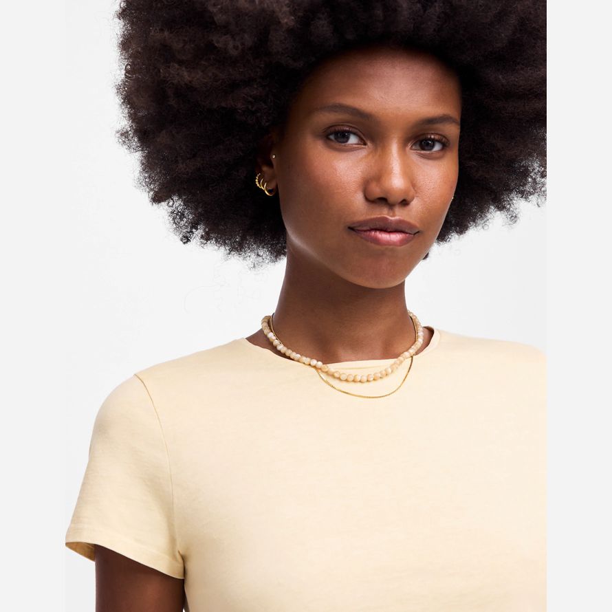 madewell essential slim lightweight cotton womens t-shirts cream
