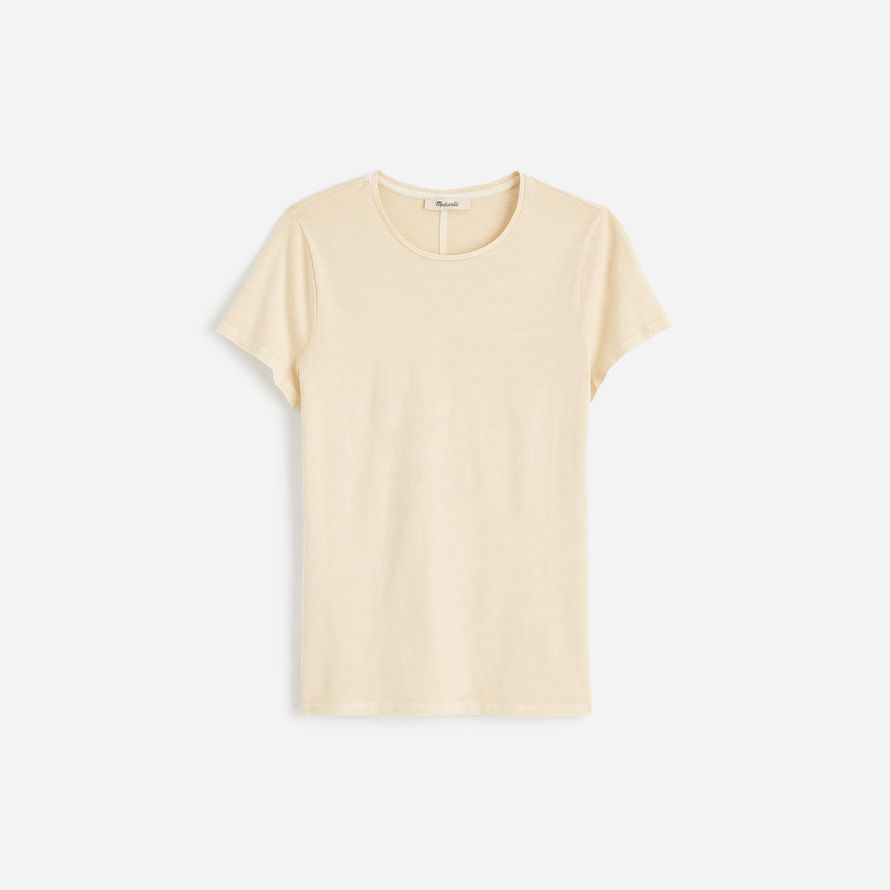 madewell essential slim lightweight cotton womens t-shirts cream