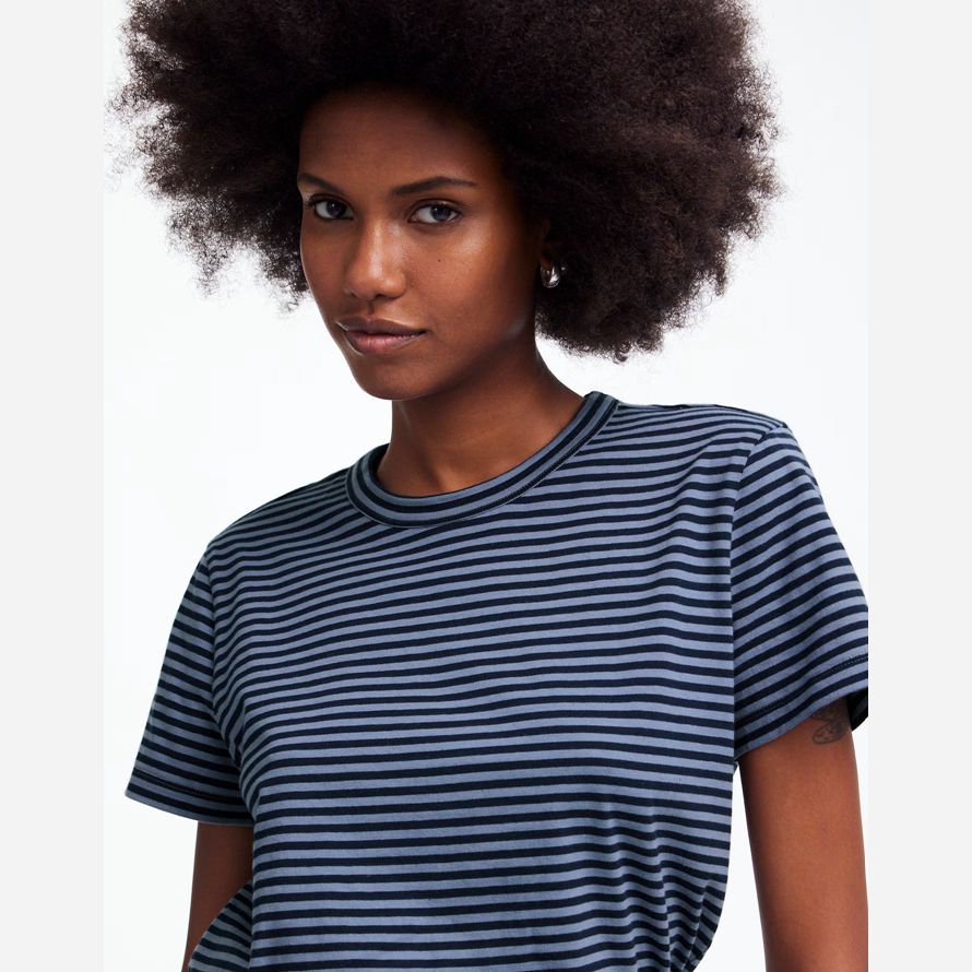 madewell cotton perfect crewneck womens t-shirts blue navy
