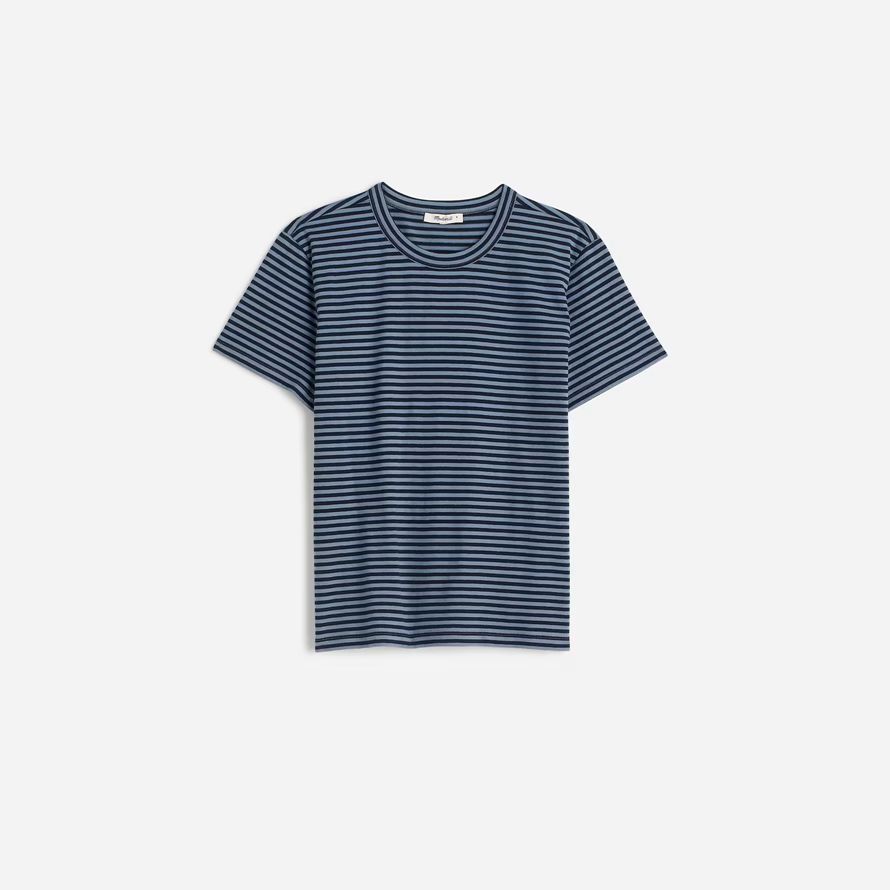 madewell cotton perfect crewneck womens t-shirts blue navy