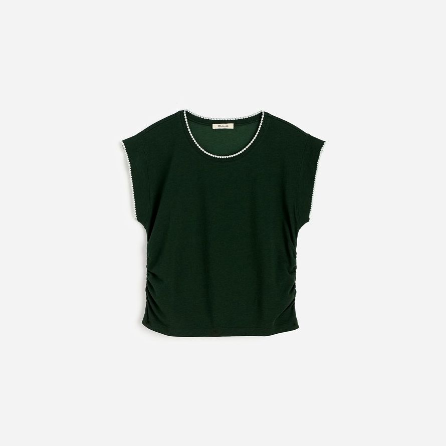 womens madewell side-cinch muscle t-shirts dark green