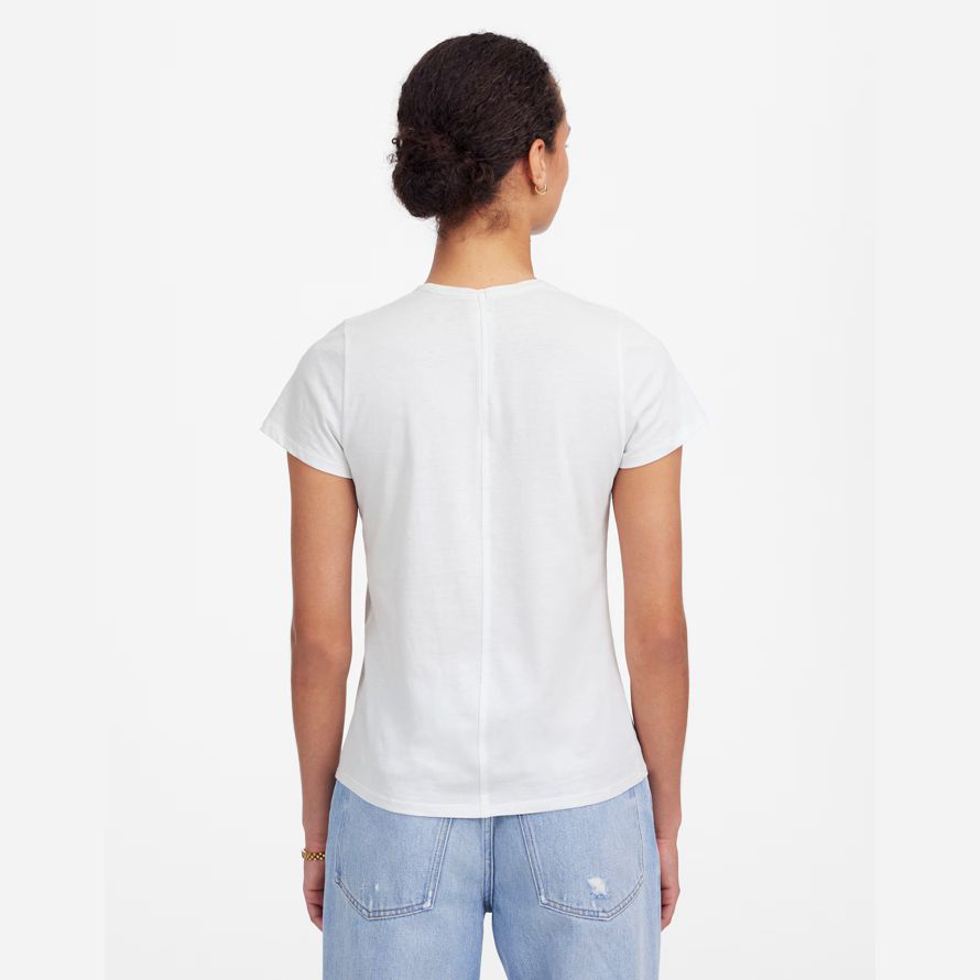 white womens madewell essential slim lightweight cotton t-shirts