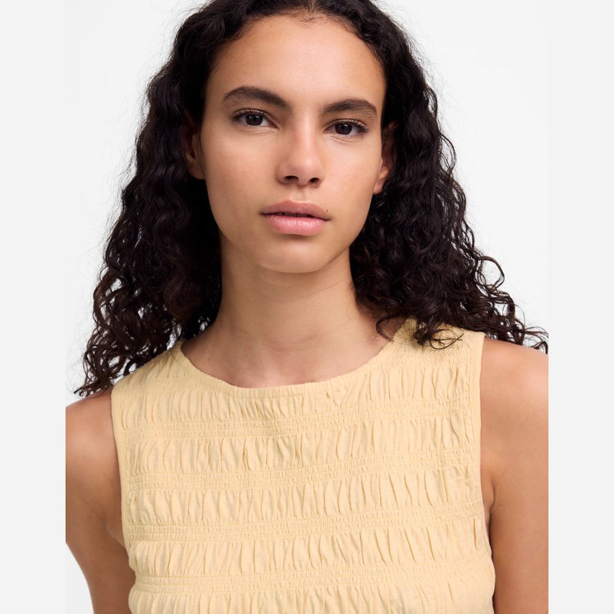 yellow madewell smocked boatneck womens tank