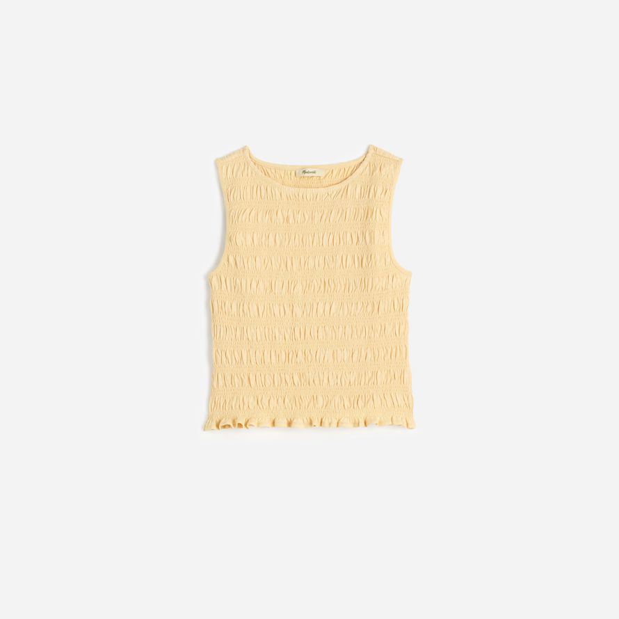 yellow madewell smocked boatneck womens tank