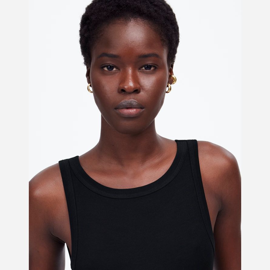 madewell regenerative cotton essential high-neck womens tank black