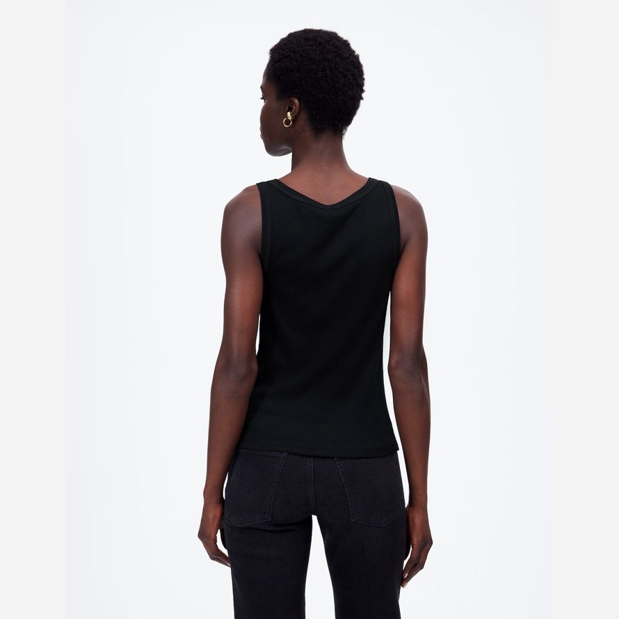 madewell regenerative cotton essential high-neck womens tank black