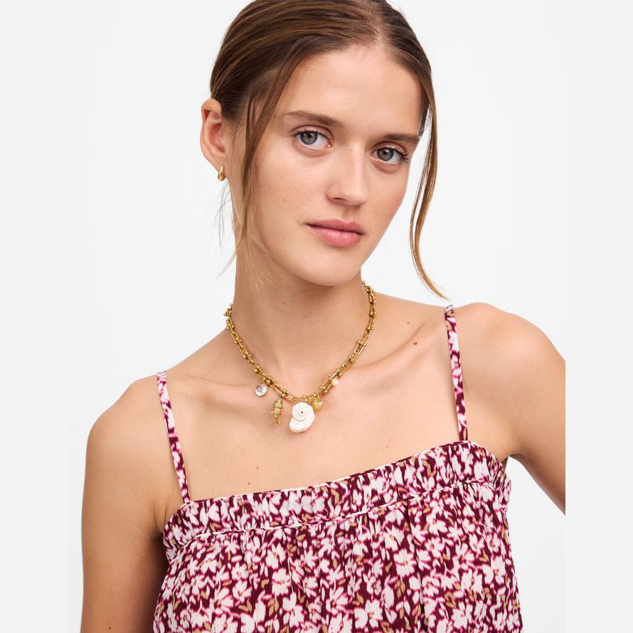 womens madewell shirred squareneck tank dark red beige