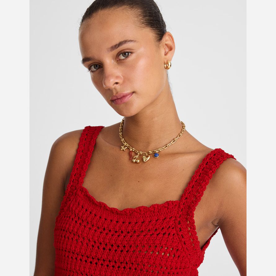 madewell crochet-stitch cotton sweater womens tank red
