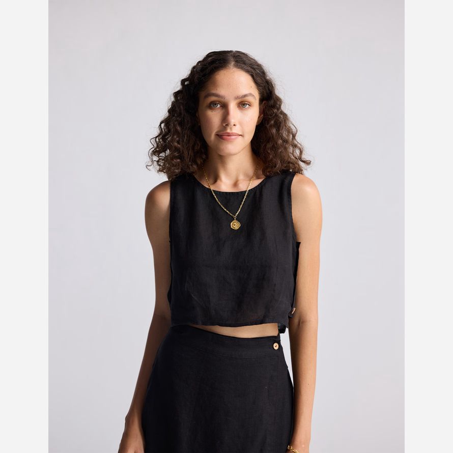 black madewell reistorᆴ boxy crop womens top
