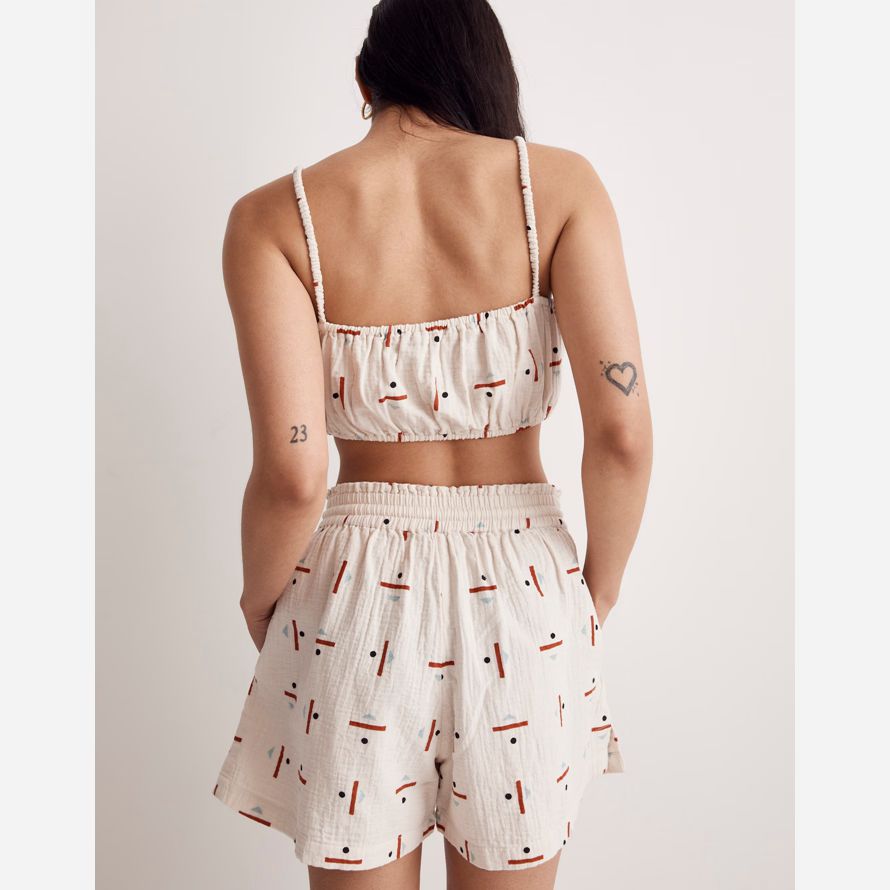 white womens madewell caroline z hurley cover-up bubble crop top