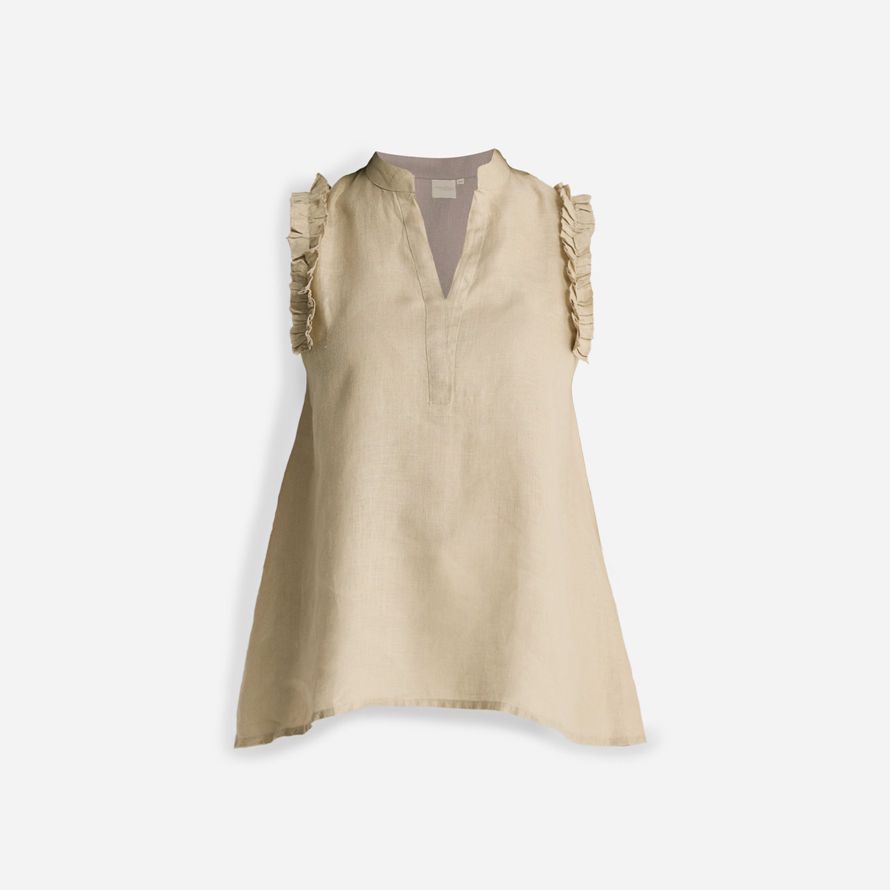 madewell reistorᆴ sleeveless hemp womens top beige
