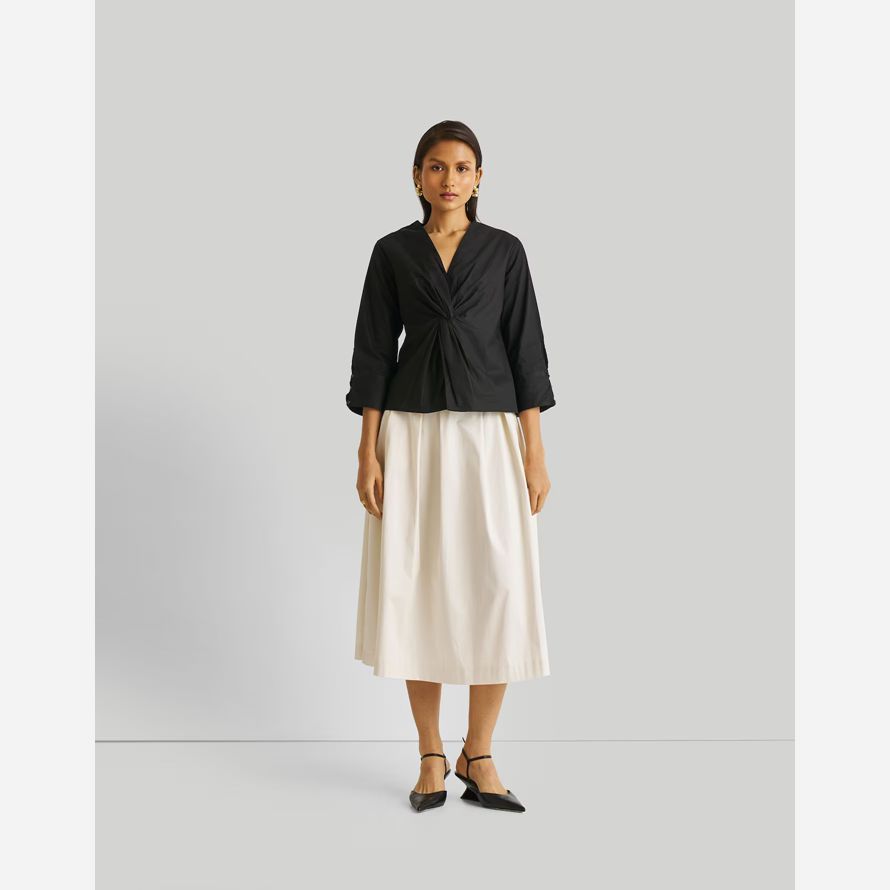 madewell reistor front twist womens top black