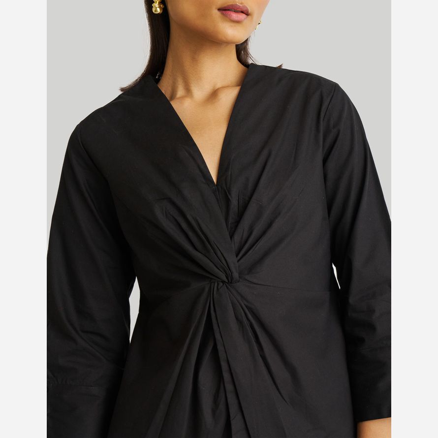 madewell reistor front twist womens top black