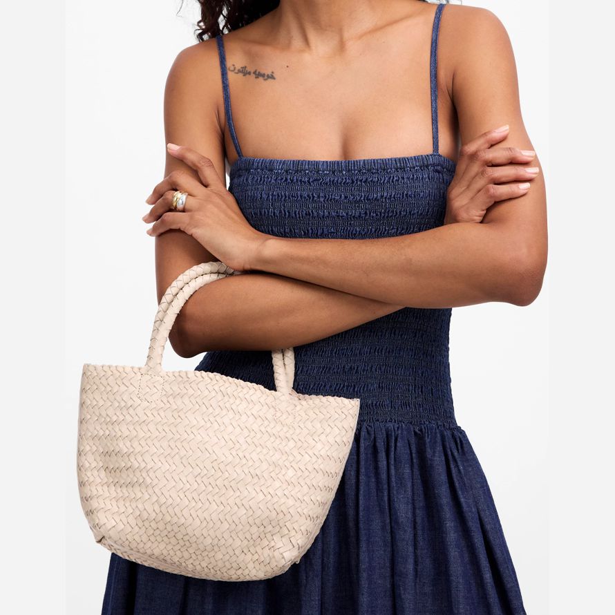 beige madewell the handwoven mini womens tote bag