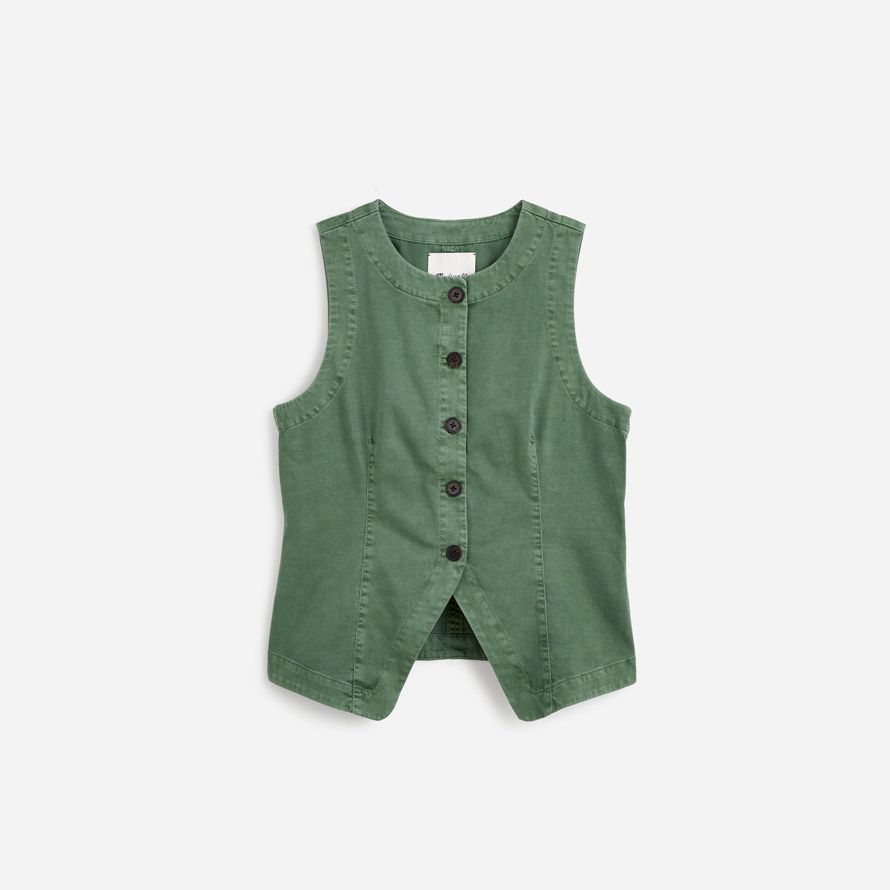green madewell twill crewneck womens vest